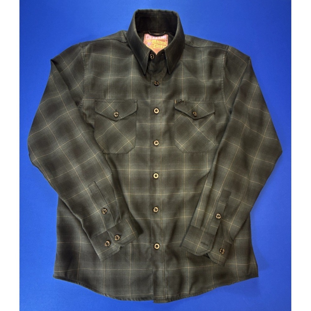 DIXXON Flannel Mama Tried Motorcycle Show Collab Plaid Mens Size Medium